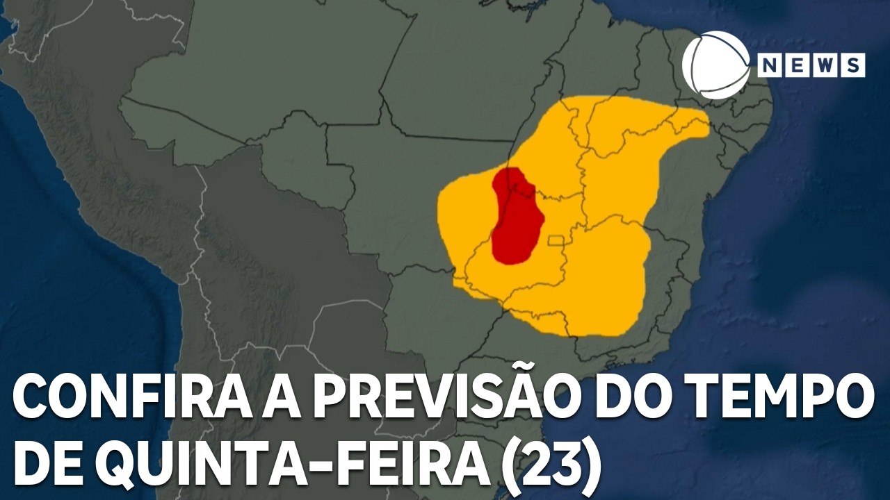 Confira a previsão do tempo para todo o país na quinta-feira (23)