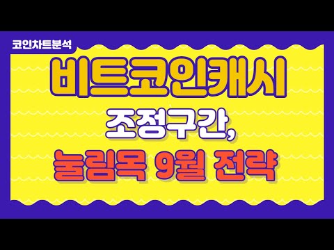   비트코인캐시 차트 분석 비트코인캐시 조정구간 눌림목 9월 전략