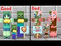 Monster school  bad vs good zombie family  minecraft animation