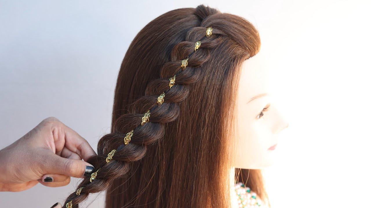 easy lace braid hairstyle for wedding 