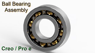 Creo Tutorial#11 | Assembly design \& Rendering | Ball bearing assembly.