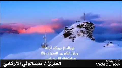 "هو الذي يريكم آياته" مقطع من سورة غافر بصوت القارئ عبدالولي الأركاني