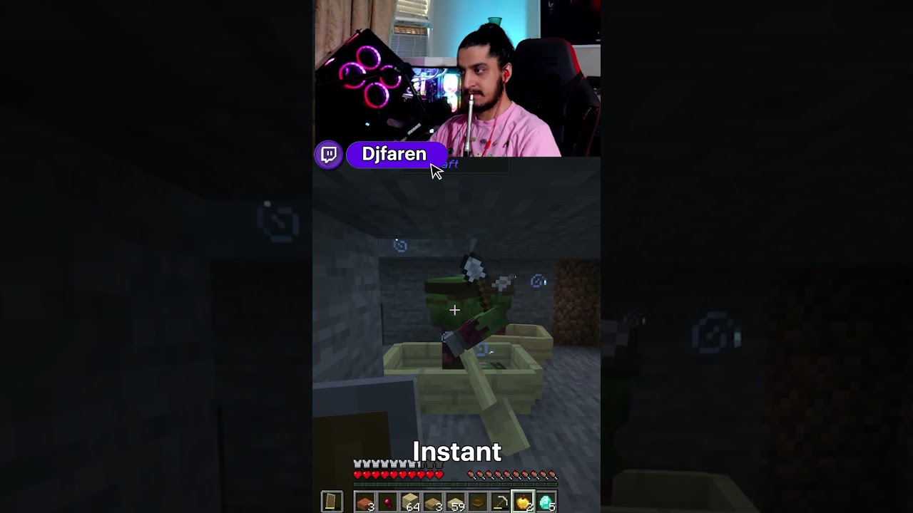 Instant Damage 🤣🤣🤣#shorts #minecraft #djfaren