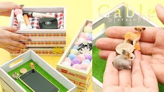 DIY: CABLE STORAGE BOX!＊充電ケーブルをスッキリ収納！カワイイ牧場でスマホがスヤスヤ居眠り