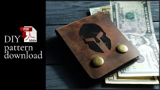 Making a leather wallet | PDF pattern | DIY slim wallet | Tutorial | Template