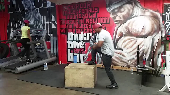 Box Jumps 3 ways at iron Addicts gym with Lance Br...