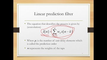 Digital Communication - V8 - Linear Prediction Filters (LPC)