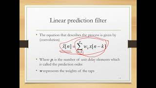 Digital Communication - V8 - Linear Prediction Filters (LPC)
