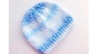 Super easy knit baby hat  Newborns to 6 months  For beginners Knitting for Baby #10