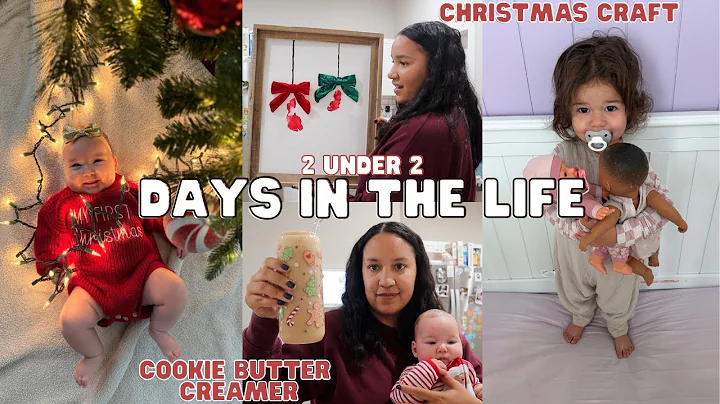 mom days with 2 under 2 🎄💕 christmas craft, cookie butter creamer, baby 1st christmas photoshoot