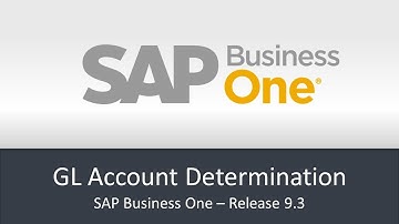 SAP Business One 9 3   GL Account Determination
