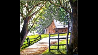 How to draw a village scenery step by step (very easy) | Village scene drawing 2019| Fancy's Art