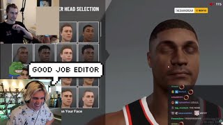 xQc reacts to his Face Timeline in NBA 2K