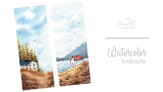 Watercolor and INK - book simple painting tutorial for beginners + FREE  sketch 