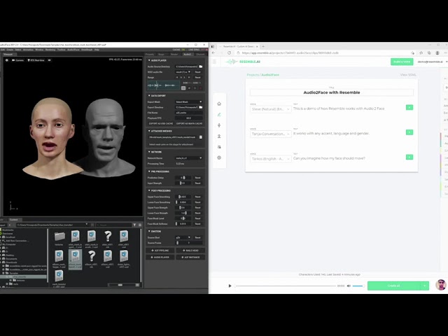 NVIDIA Omniverse Audio2Face with Resemble AI's Synthetic Voices Demo