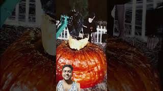 960 KG pumpkin sculpted into a human face! 😲🎃✨ #amazing #shorts