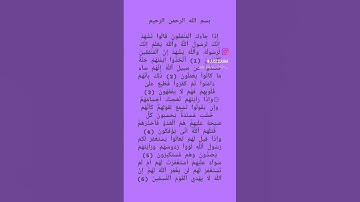 سورة المنافقون مكتوبة كاملة 🌹