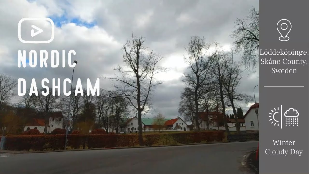 Cloudy Day in Winter at Löddeköpinge, Skåne County, Sweden || Nordic Dashcam