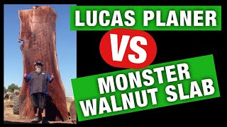 Monster Walnut Slab Flattening with our Lucas Mill Planer Head Attachment How To Flatten