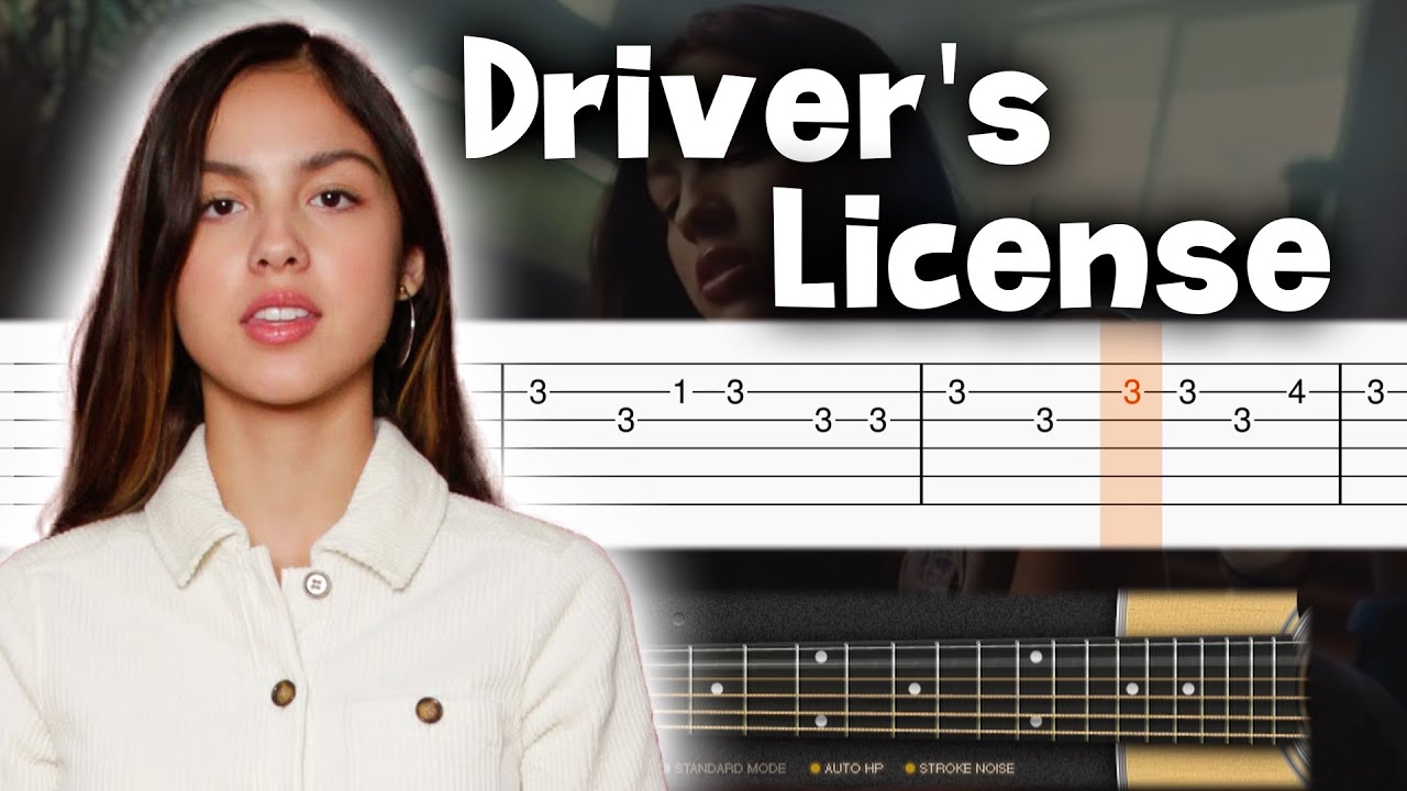 Olivia Rodrigo driver's license Guitar tutorial (TAB) YouTube