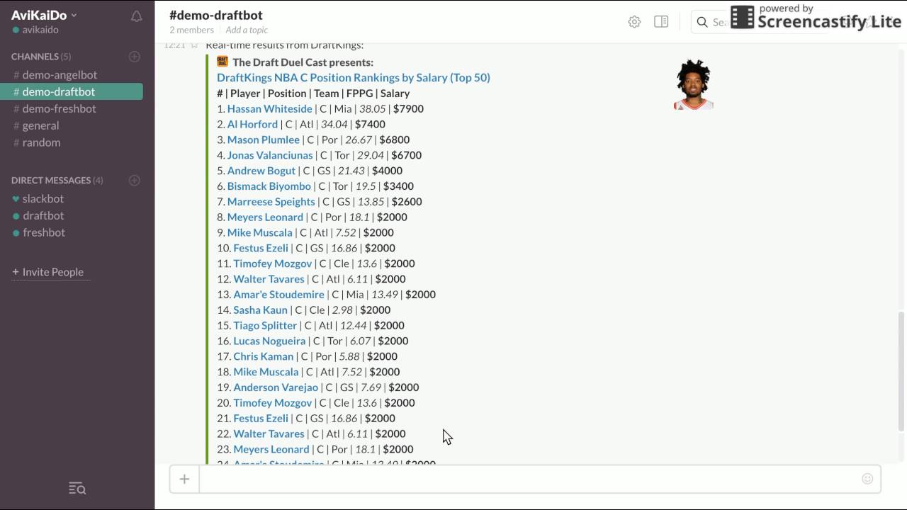 How to Use DraftBot to Get DraftKings Player Salaries in Slack YouTube