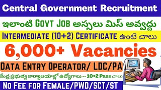 6,000 పైగా పోస్టులు -- Inter (10+2) తో భారీ ప్రభుత్వ ఉద్యోగాలు || DEO - LDC Jobs Recruitment 2020