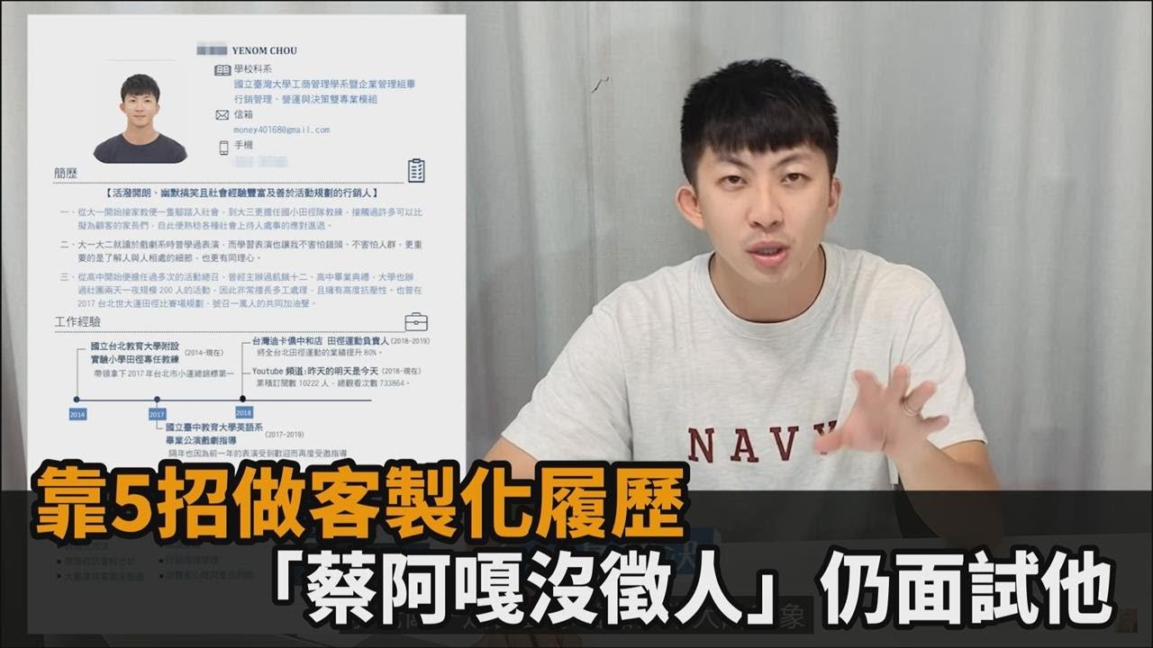 靠5招做客製化履歷 蔡阿嘎沒徵人 仍面試他 民視新聞 Youtube
