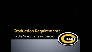 Graduation Requirements for the Classes of 2023, 2024 & 2025