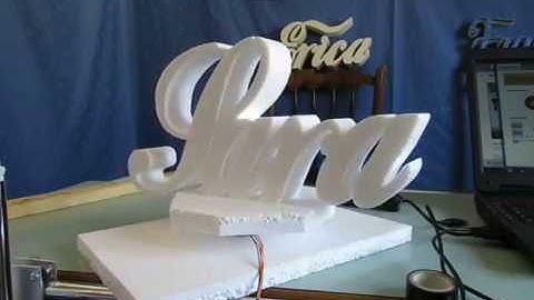 Foam cutter cnc cut name Sara with low cost costycnc machine