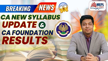 CA New Syllabus Update 😱 & CA Foundation Results | MEPL- Mohit Agarwal
