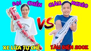 ACC - Tàu Điện 200k Vs Xe Lửa Tự Chế 0K | Giàu Nghèo Đại Chiến.