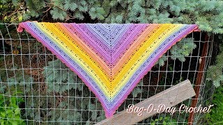 Crochet Easy Shawl Tutorial | RAINBOW SHERBET SHAWL | BAGODAY CROCHET TUTORIAL