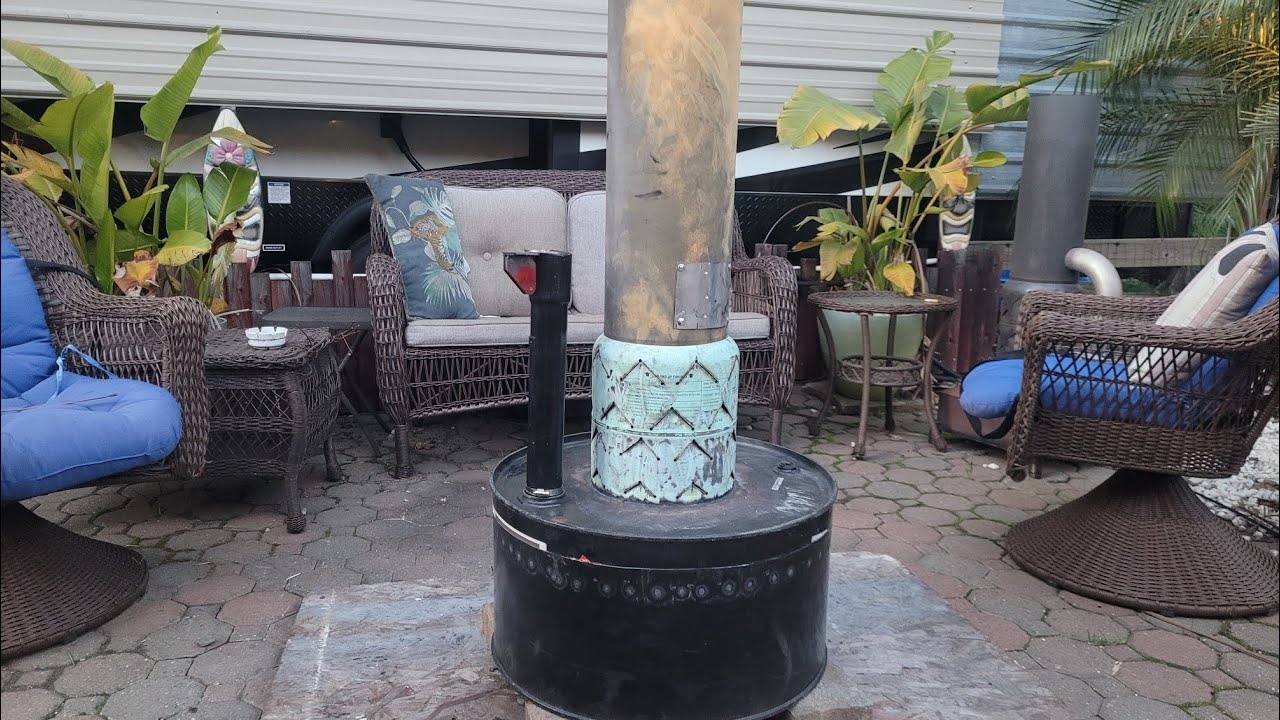 Modified 55 gallon drum to Smudge pot waste oil burner 