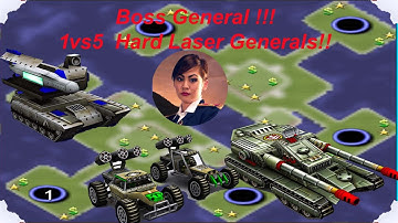 Command Conquer Generals Zero Hour Boss General 1 vs 5 Hard Laser Generals. (Bay Of Pigs)