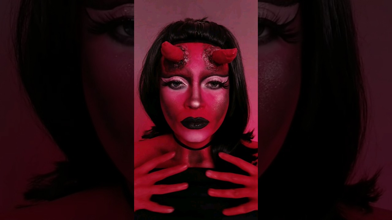 Devil girl makeup 😈#makeupartist #demongirl #artmakeup #cosplaygirl # ...