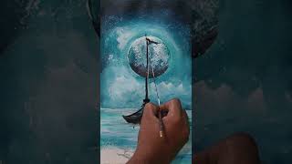 How to#moonligh# painting# in #acrylic colour##