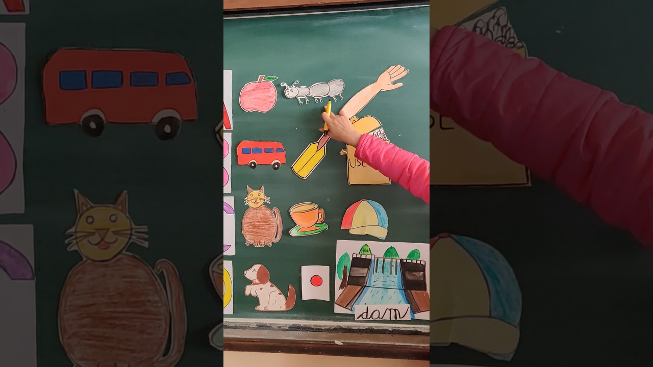 Write two words with each letter  A to D