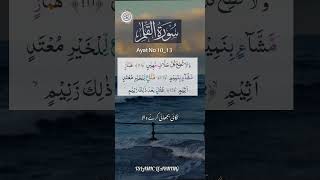 #surah Al Qalam Ayat No 10_13#quran#viral #shorts#islam#اسلام #قرآن#quranmajeed@Islamiclearning506