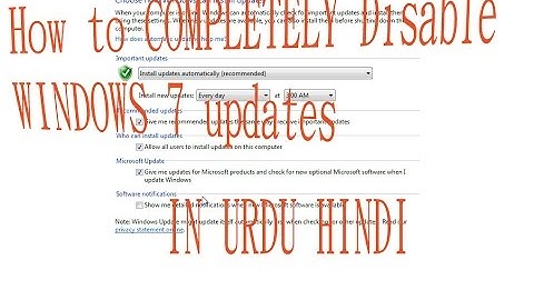 How to COMPLETELY Disable WINDOWS 7 updates in urdu hindi