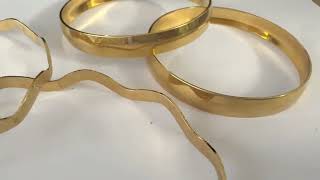 GovDeals: (6) Assorted, 24k Gold, Bangle Bracelets, Size 2 I