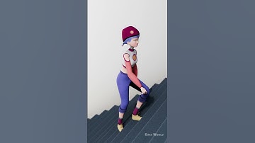 Top 100 3D Character - 3D Character Ascending Stairs Animation | #Shorts #Part6 #Animation
