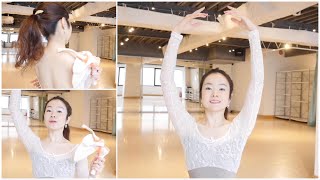 バレエのアンオー 肩甲骨を少し外に開いて肩を下げるコツ ballet arms en haut