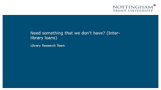 Need something we don't have (Inter-library loans)