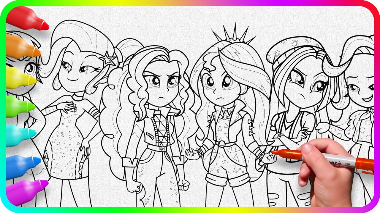 Coloring Pages EQUESTRIA GIRLS - The Dazzlings / How to color My Little ...
