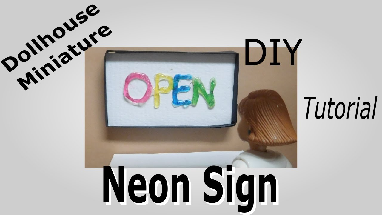 Dollhouse Miniature Neon Sign (non-working) Tutorial