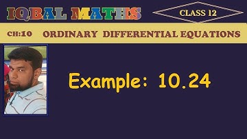 TN Class 12 Maths New Syllabus Example 10.24 Chapter-10 Ordinary Differential Equations