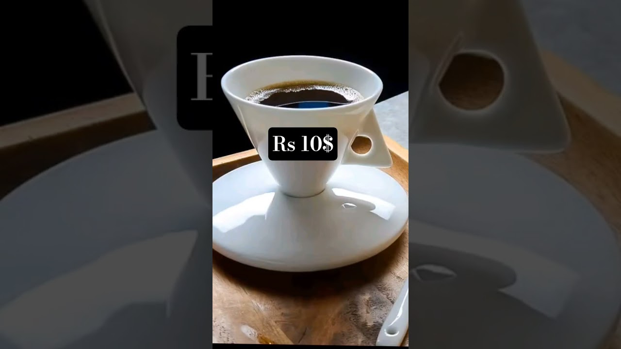 Rs 10$ Bone china hand brewed coffee cups and saucers set with spoon 