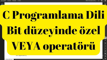 C Programlama Dili Bit düzeyinde özel VEYA operatörü