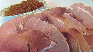 Betty's Sliced Country Ham with Pear Honey  --  Easter