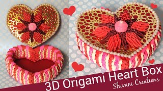 3D Origami Heart Shaped Box/ Valentine's Day Gift/ Anniversary Gift Ideas